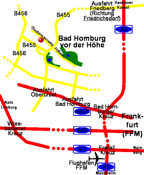 Map Bad Homburg - Frankfurt Overview